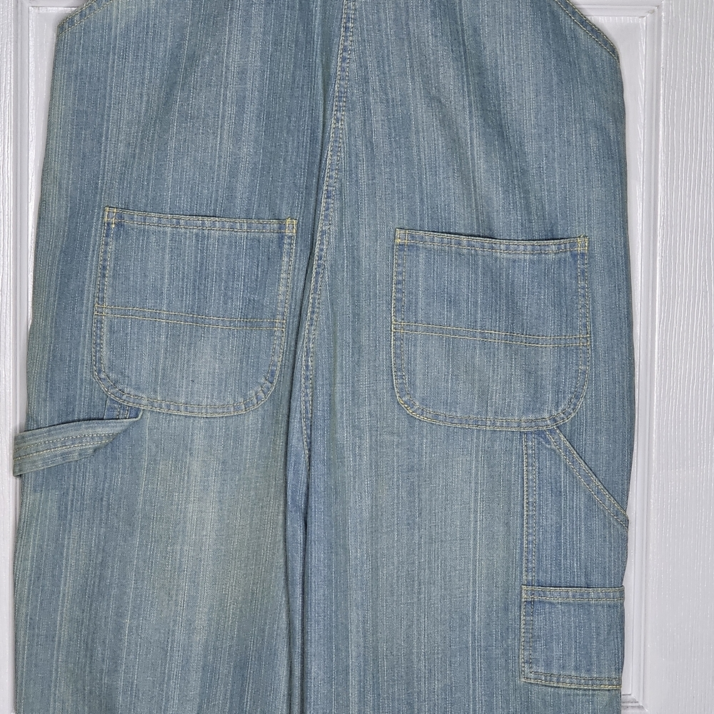 Dropped Crotch Oversized Baggy Blue Denim Overalls - Picture 11 of 15
